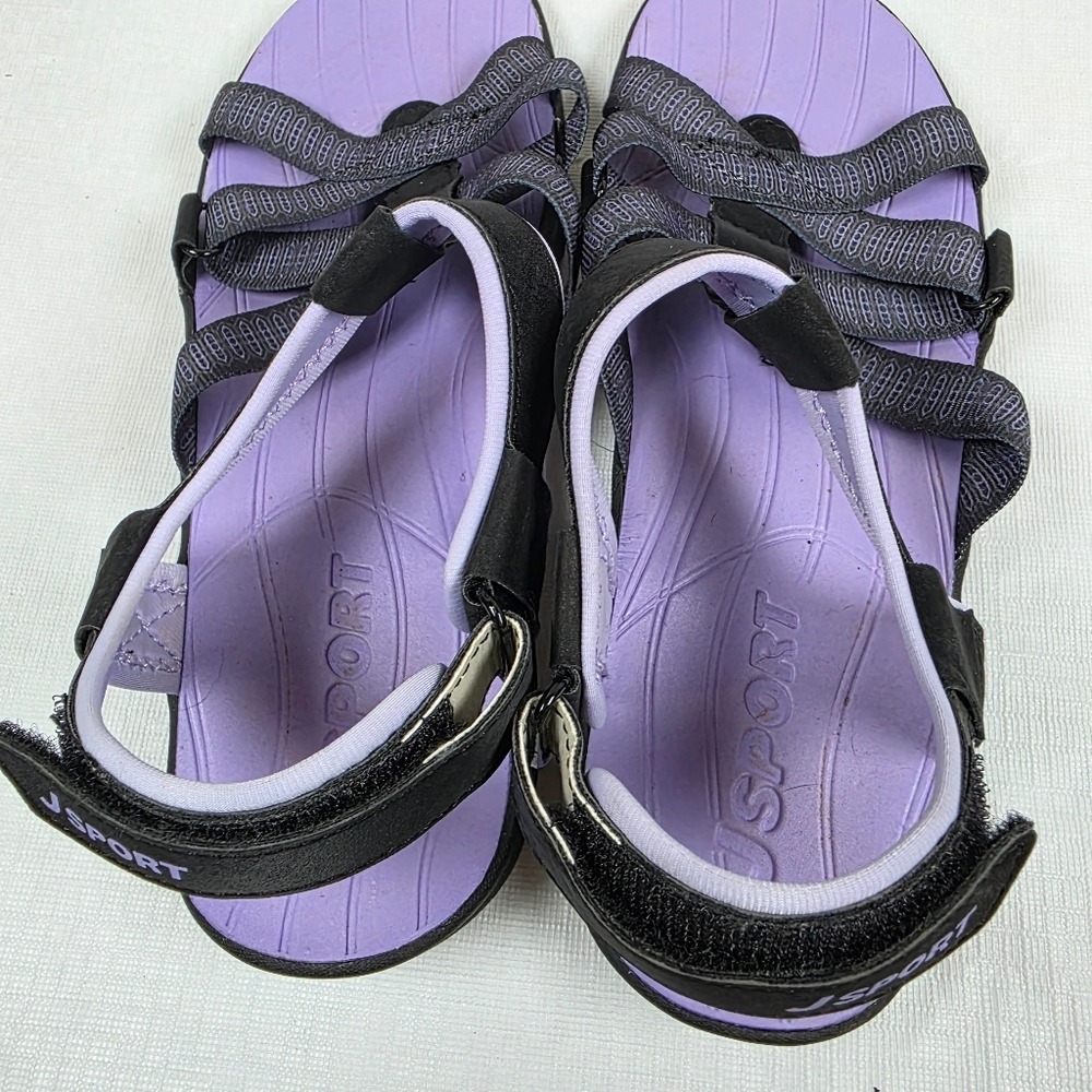 JSport Women's‎ 7 Kaia Adjustable Strap Water Sports Comfort Sandal Black Purple - Picture 4 of 7